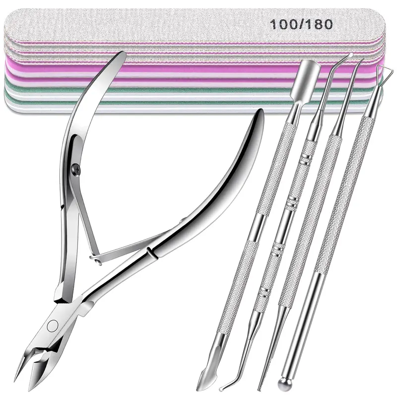 TsMADDTs Kit Coupe-Cuticule et Limes 13 pièces – Outils Professionnels Manucure et Pédicure