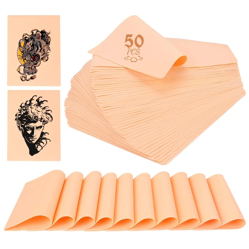 TUXIYA – 50 Peaux Pratiques Tatouage Double Face 7,5 × 5,7 cm – Débutants & Professionnels