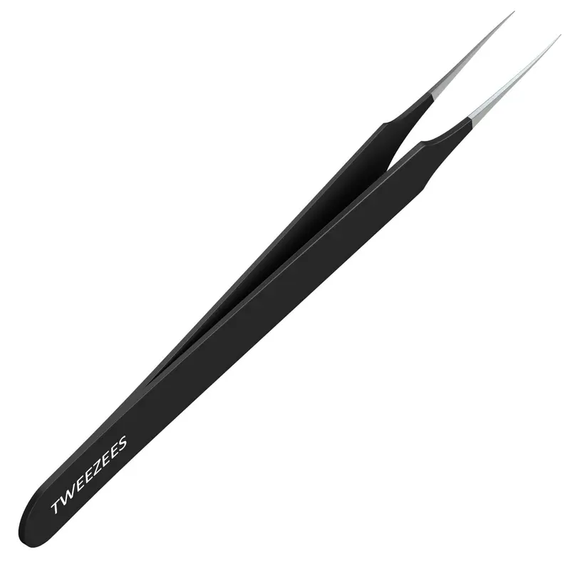 Tweezees Pinces poils incarnés - Pointe fine en acier inoxydable noir | Précision et alignement parfait