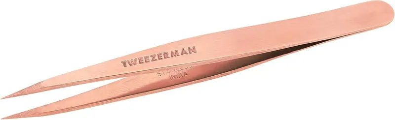 Tweezerman Pince à Épiler à Pointe – Inox Rose Doré, Précision Visage