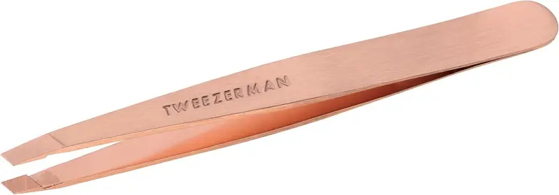 Tweezerman Pinces Inclinees en Acier Inox Rose dore – Sourcils Precises
