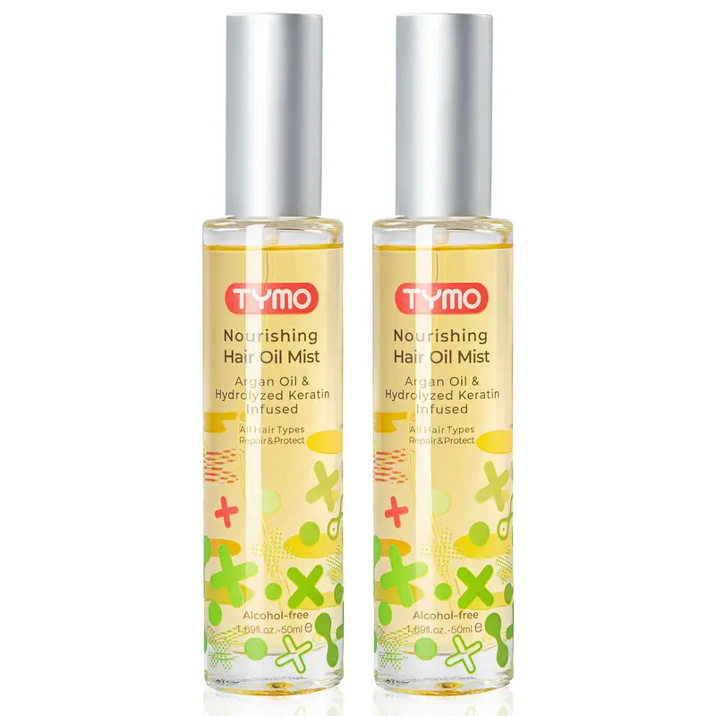 TYMO Spray Huile d’Argan Hydratante – 6 Huiles Naturelles, Sans Alcool, Pack de 2