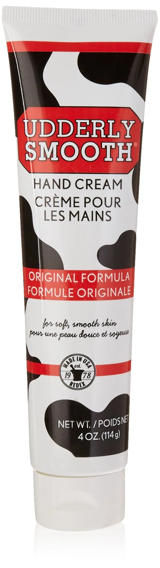 Udderly Smooth Crème Mains Originale — Hydratation 24h, Absorption Rapide, Lot de 5 tubes de 4 oz