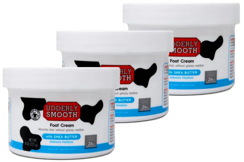 Udderly Smooth Crème Pieds Beurre de Karité – 8 oz (Pack de 3)