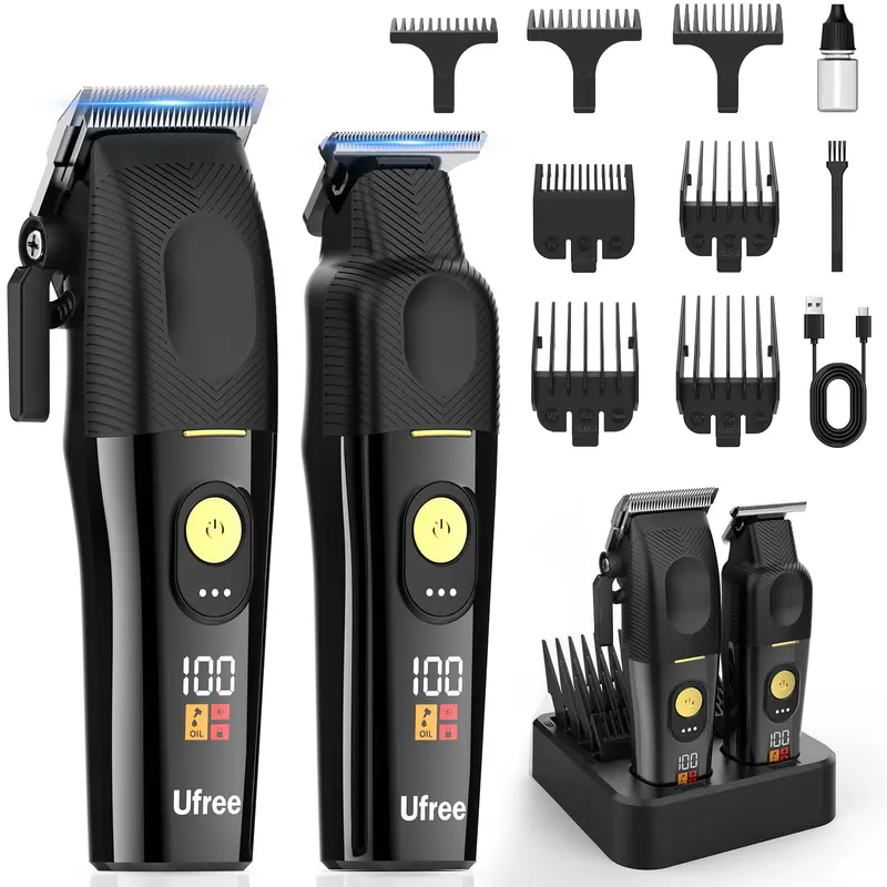 Ufree Tondeuses Sans Fil Pro pour Hommes – Kit Complet avec Support et Accessoires