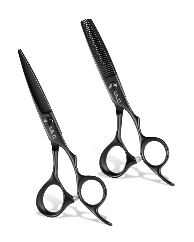ULG Ciseaux de coiffure – Lot 2 pièces (noir mat)