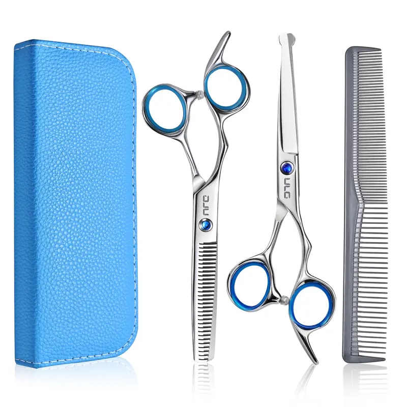 ULG Ciseaux de coiffure pour enfants – Embout rond, kit sécurité 6,5 pouces avec peigne et étui