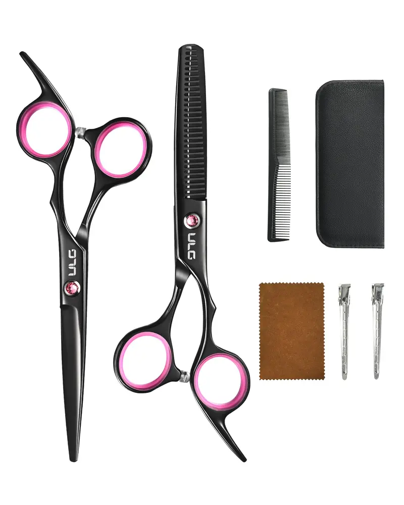 ULG Ciseaux de coiffure professionnels 6,5 po – Ciseaux à effiler et texturiser en acier japonais