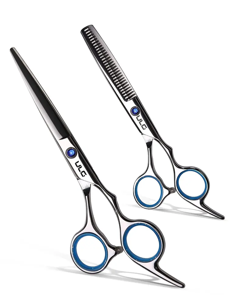 ULG Ciseaux de coiffure professionnels 6,5 po – Kit effileurs et ciseaux texturants en acier japonais