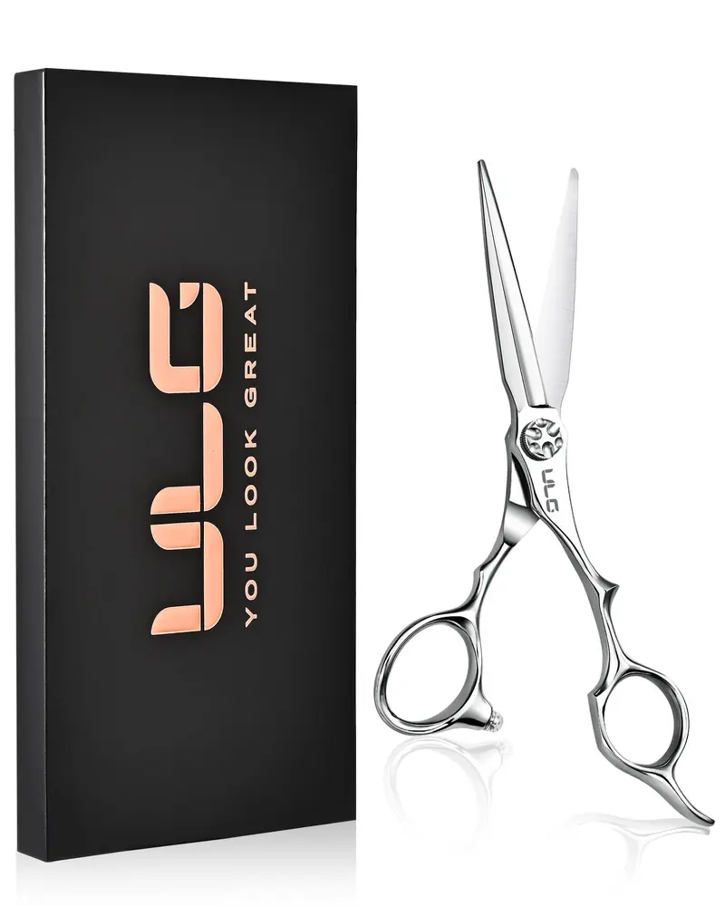 ULG Ciseaux de Coiffure Professionnels 6,7 pouces – Lames Japonaises 440C, Tension Ajustable, Poignée Ergonomique