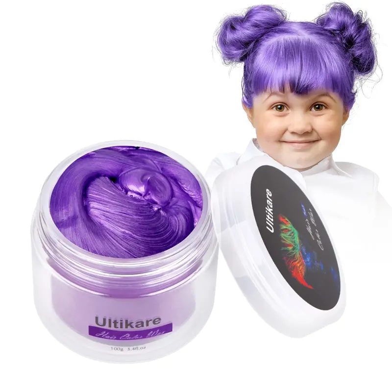Ultikare Color Wax Violet – cire coiffure temporaire pour cheveux naturels, couleur violette 3,4 oz