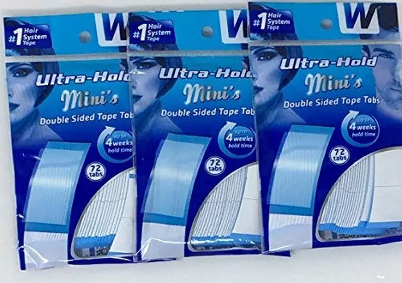 Ultrahold Ultra Hold Mini Tabs Tape – 3 packs de 72 onglets (216 bandes) pour fixation capillaire fiable