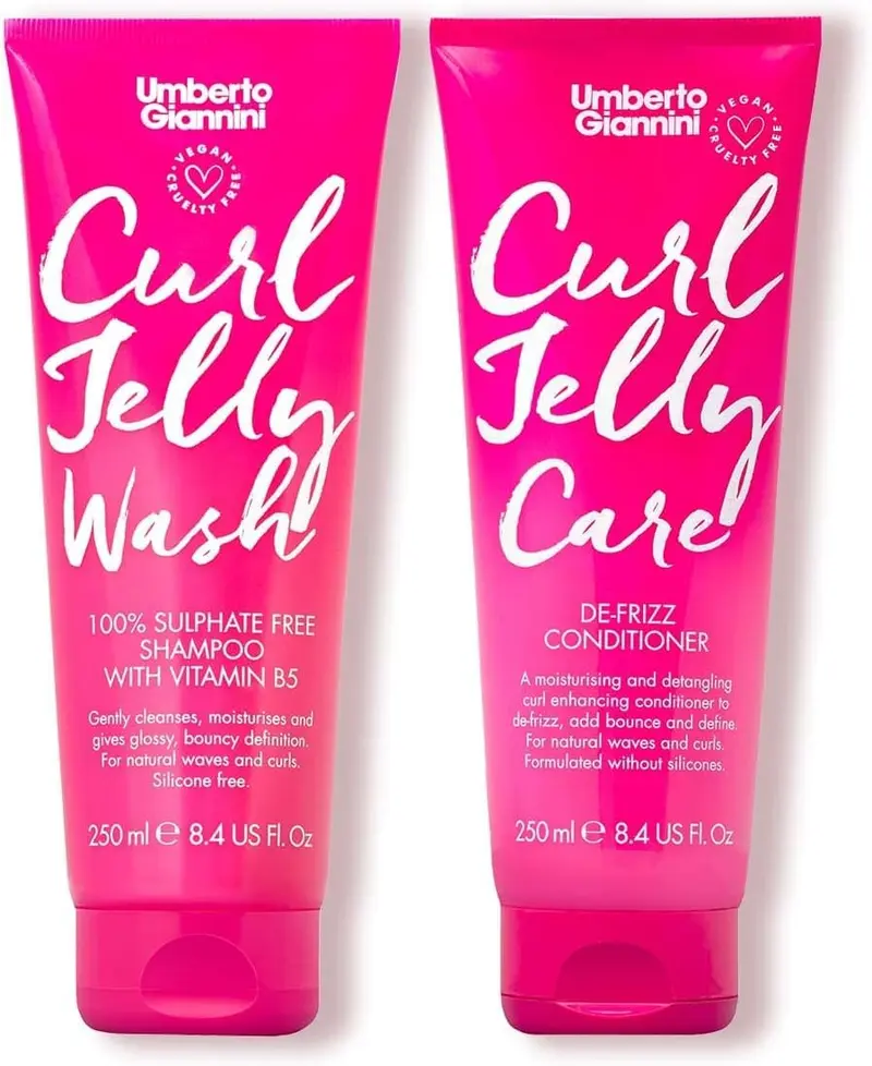 Umberto Giannini Curl Jelly Scrunching Jelly — Shampoing et après-shampoing vegan et cruelty-free pour boucles et ondulations, 200 ml