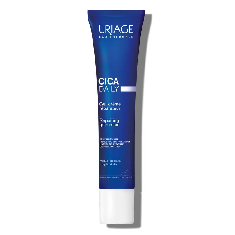 URIAGE Cica-Daily Gel-Crème Réparateur Visage – Prébiotiques, Centella et D-Panthénol, 40 ml