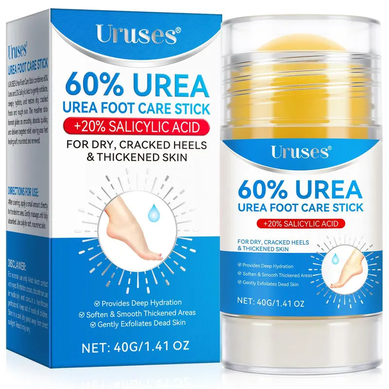 Uruses Crème Urée 60% + Salicylique 2% – Soin Pieds en Stick Hydratant et Exfoliant