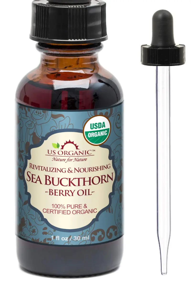 US Organic – Huile d'Argousier (Fruit), CO2 Supercritique, Bio, 100% Pure, Non Raffinée, Flacon Ambré 30 ml