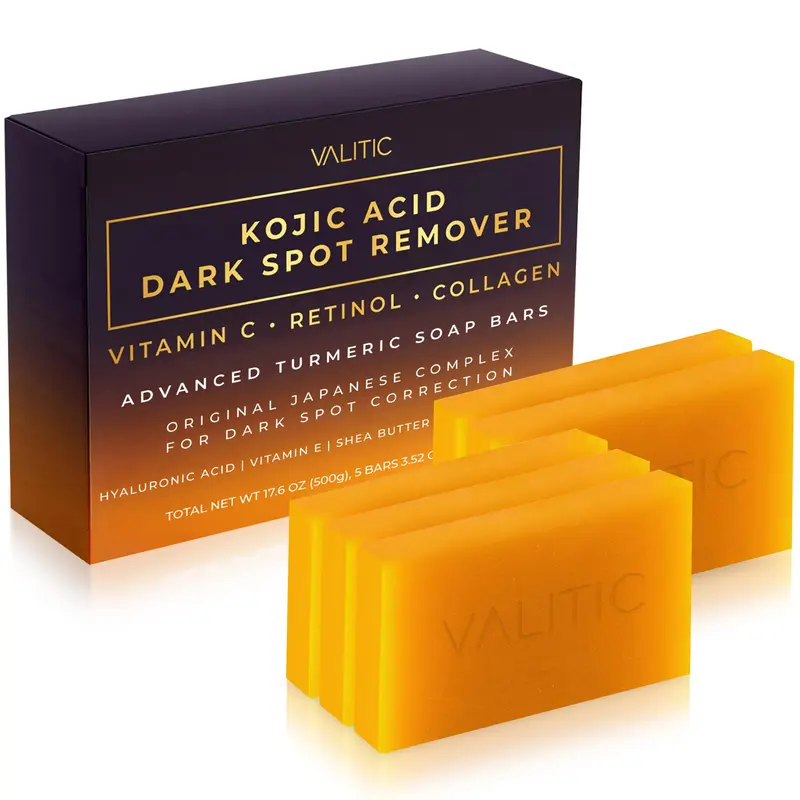 Valitic Savon Acide Kojique Original – Vitamine C, Rétinol et Acide Hyaluronique – Pack 5