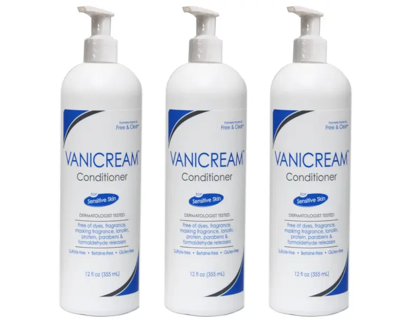 Vanicream Conditionneur pour peau sensible – Sans colorants ni parfum, sans lanoline – Lot de 3 x 355 ml, testé dermatologiquement