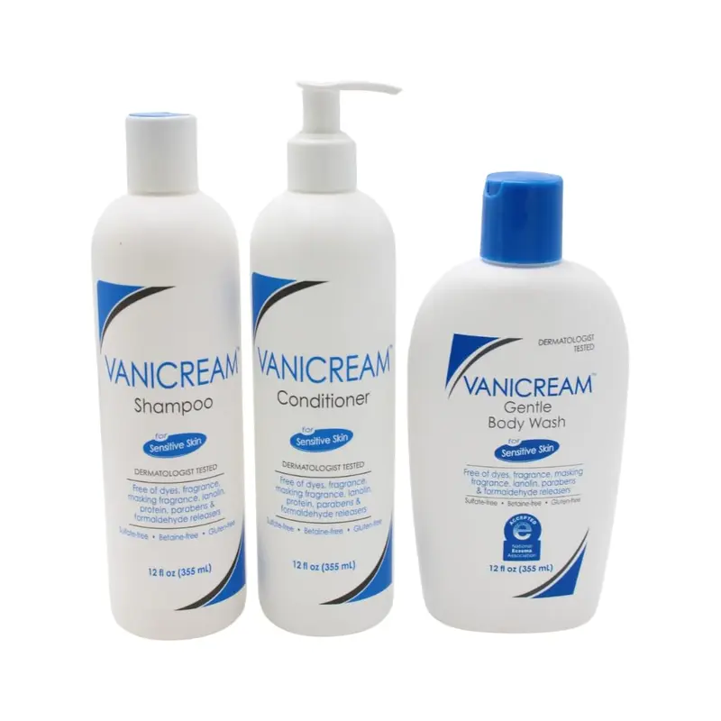 Vanicream Shampooing, Après-Shampoing et Gel Douche Doux – 12 oz chacun | Sans parfum ni colorants