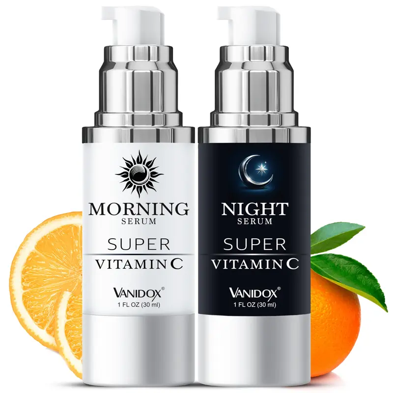 VANIDOX Sérum Vitamine C – Hydratant, Raffermissant et Liftant pour Femmes 70+ | 2 × 30 ml, Fabriqué aux États‑Unis