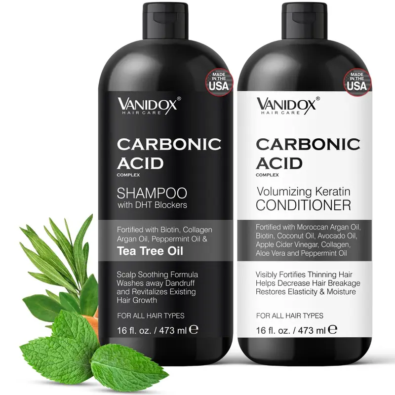 VANIDOX Shampoing et Après-Shampoing Carboniques – Hydratation Profonde et Volume (USA)