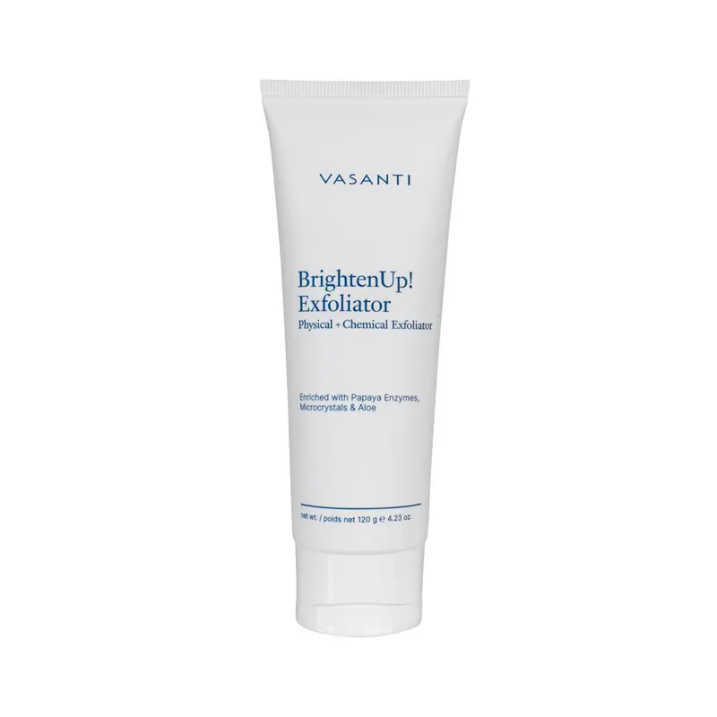 VASANTI Exfoliant Visage – Gommage enzymatique 120 g avec Papaye, Microcristaux et Aloe Vera