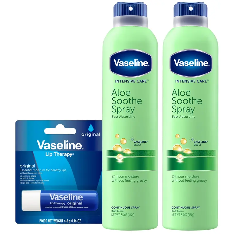 Vaseline Aloe Apaisant Pulvérisateur 2 Paquets – Hydratation Non Grasse, Absorption Rapide, 193 ml chacun