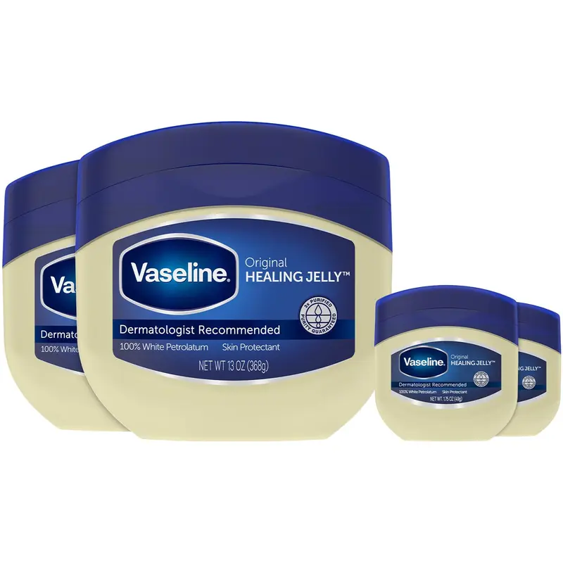 Vaseline Gelee Originale – Ensemble 4 pots (2×375 ml + 2×50 ml) hypoallergénique, sans parfum