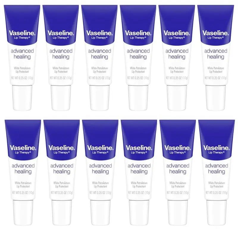 Vaseline Lip Therapy – Gelée de pétrole, Formule avancée, 0,35 oz (10 g) Lot de 12