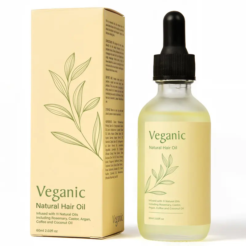 Veganic Huile Croissance Cheveux – 11 Huiles Botaniques + Romarin | Sans OGM | Niveau Salon | Format 30 Jours