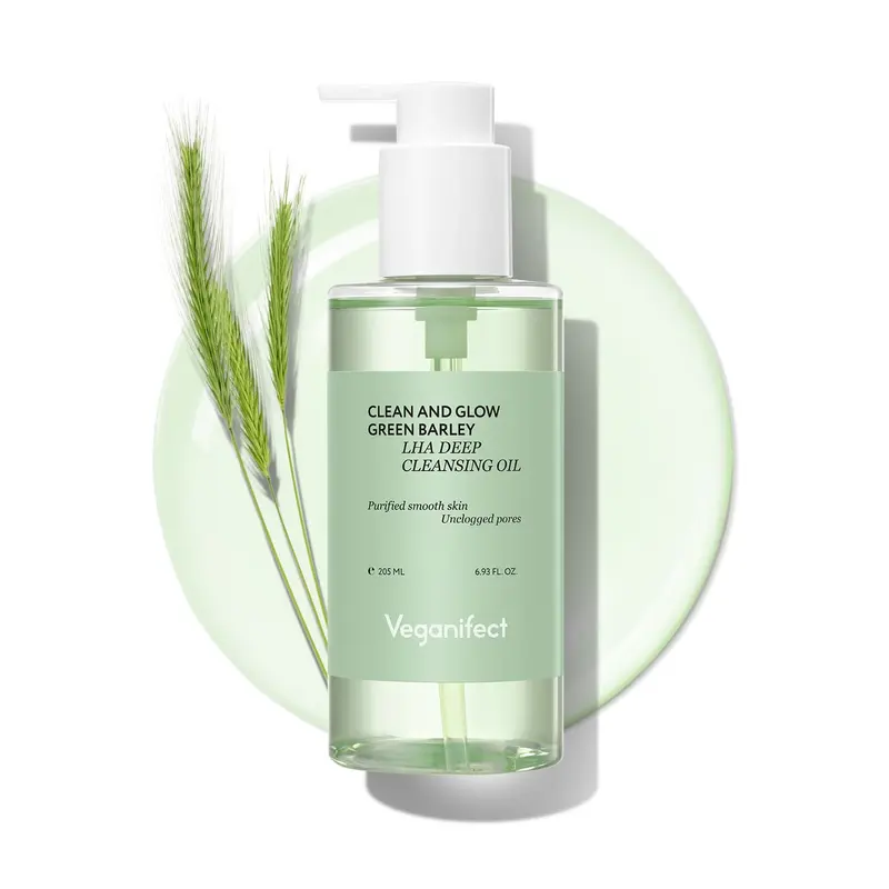 VEGANIFECT Huile Nettoyante Hydratante Léger pour Peau Sensible — Démaquillant Résistant à l'Eau et Purifiant des Points Noirs, 205 ml