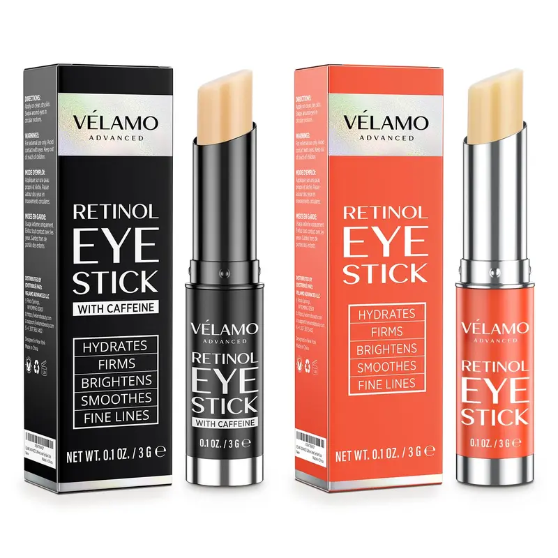 VELAMO ADVANCED Duo Bâton Yeux – Soin Énergisant et Renouvelant au Rétinol, Cernes, Poches et Ridules – Voyage Portable