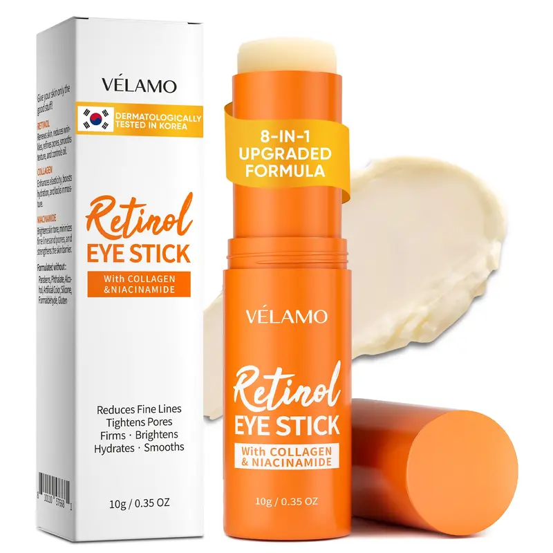 VELAMO ADVANCED Stick Contour des Yeux au Rétinol – Lissage & Fermeté, 10 g, Fabriqué en Corée