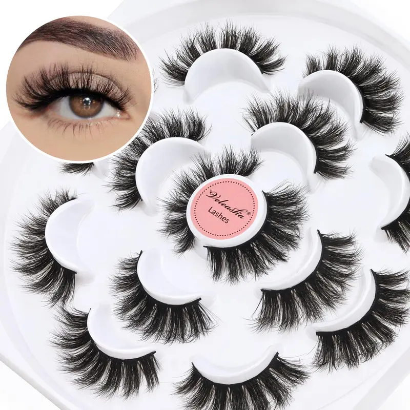 Veleasha Lashes 5D – Faux Cils Volumineux Dramatiques, 7 Paires (801)