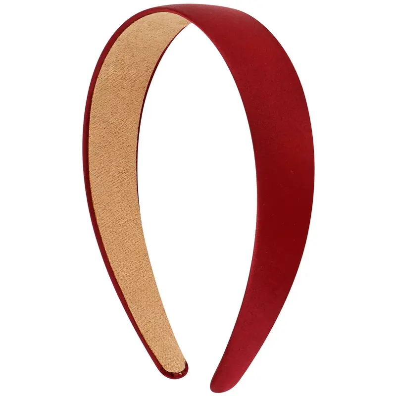 VELSCRUN Bandeau Satin Rouge Large 3,5 cm – Accessoire Cheveux Polyvalent pour Femmes et Filles
