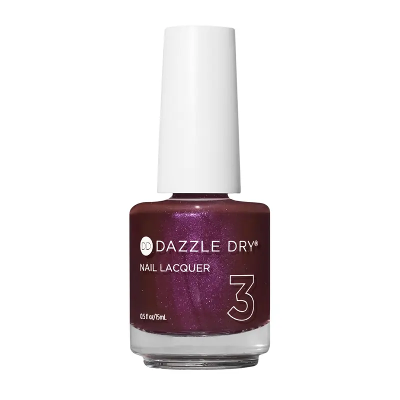 Vernis Dazzle Dry Étape 3 – Prune Épicée, Séchage rapide, Finition nacrée
