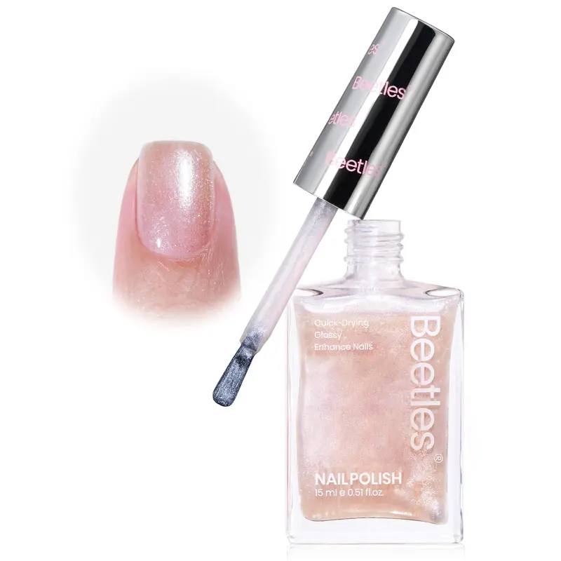 Vernis nacré Beetles – Correcteur et fortifiant 2-en-1 pour ongles fins et abîmés, séchage rapide, 15 ml