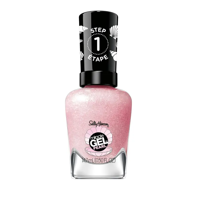 Vernis Sally Hansen Miracle Gel Pearls – Gel sans UV, Deux étapes, Longue tenue, Rose Sable 906