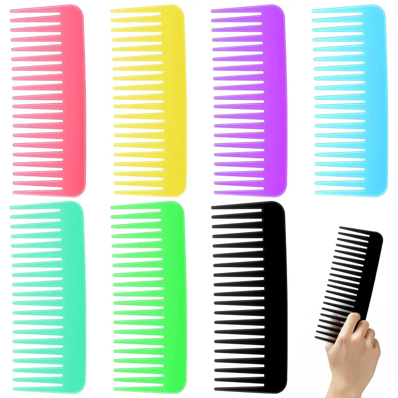 Vesici – Lot de 100 peignes à dents larges colorés 6,1 pouces, sans manche, 7 coloris