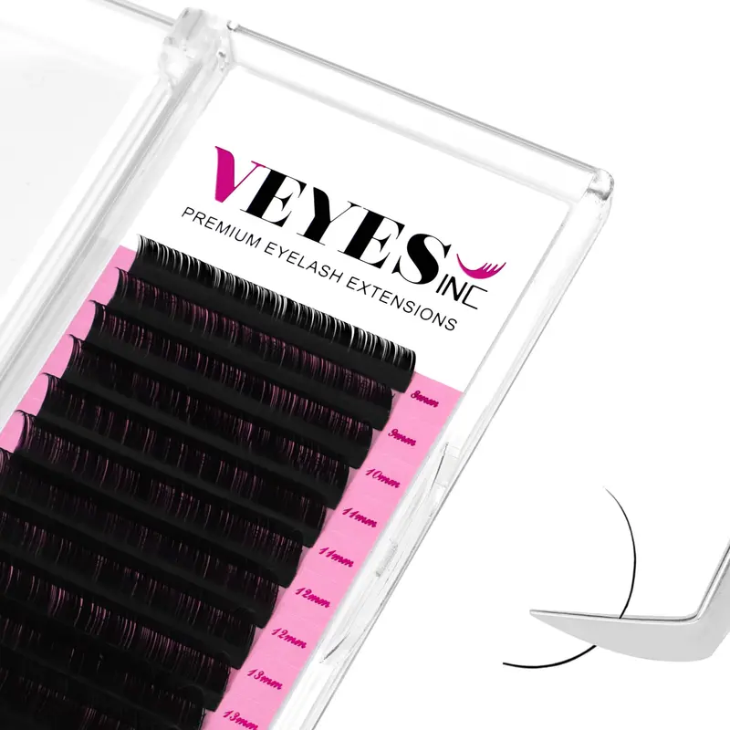 VEYES INC Cils d'extension Classique Volume 0,03 C Boucle 8-16 mm – Mélange et Longueurs Variées, Fournitures Pro (Noir Mat)