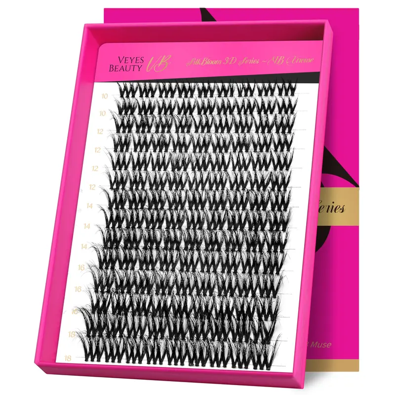 VEYESBEAUTY Extensions de cils clusters 3D VBmuse – Effet duveteux et naturel