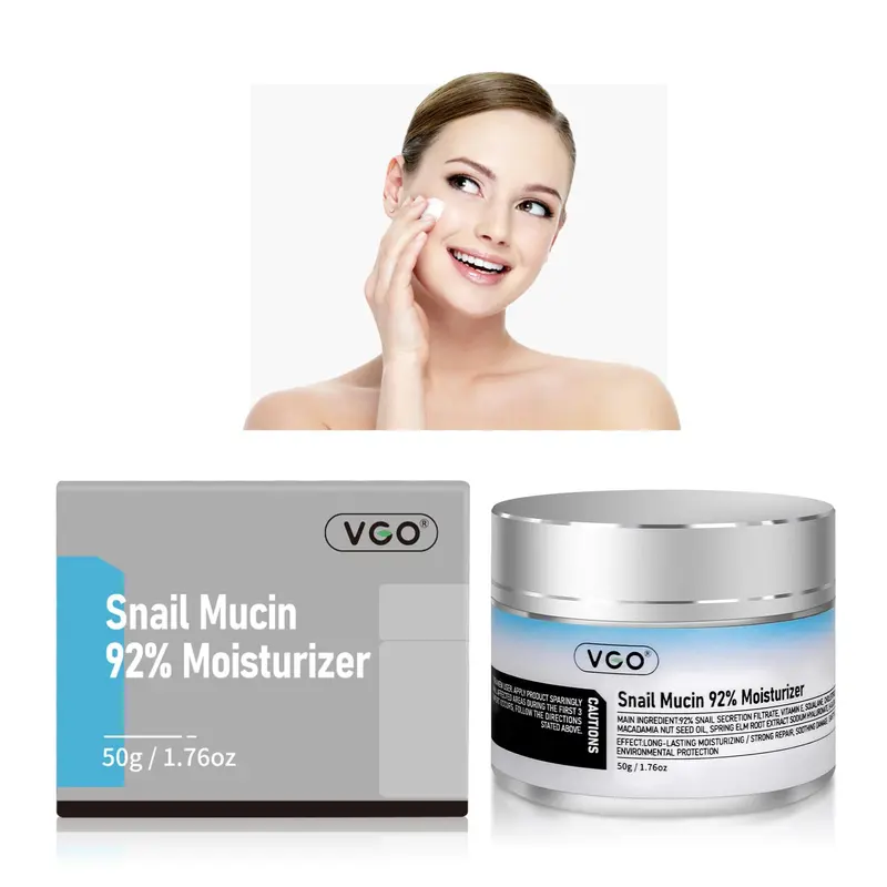 VGO Crème Mucin Escargot 92% – Hydratation quotidienne et réparation pour tous types de peau (50 g)