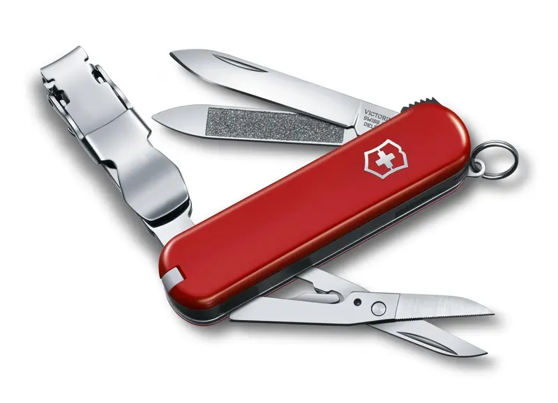Victorinox Coupe-ongles 580 — Couteau suisse compact à 8 fonctions, rouge