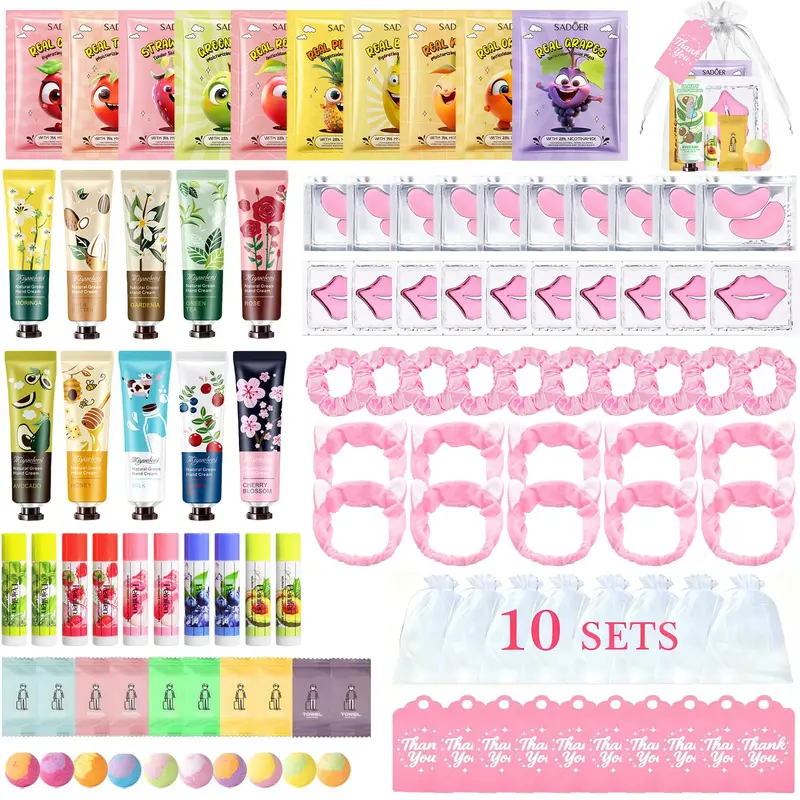vienflona | coffret soirée spa pour filles - 110 pièces, faveurs et accessoires de soins