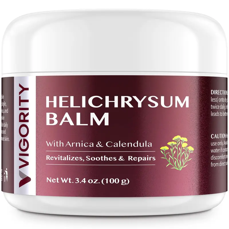 Vigority Baume Hélichryse – Soulage et Répare Peau Fine et Mature – Arnica & Calendula – Hydratation & Texture Fouettée – 100 ml