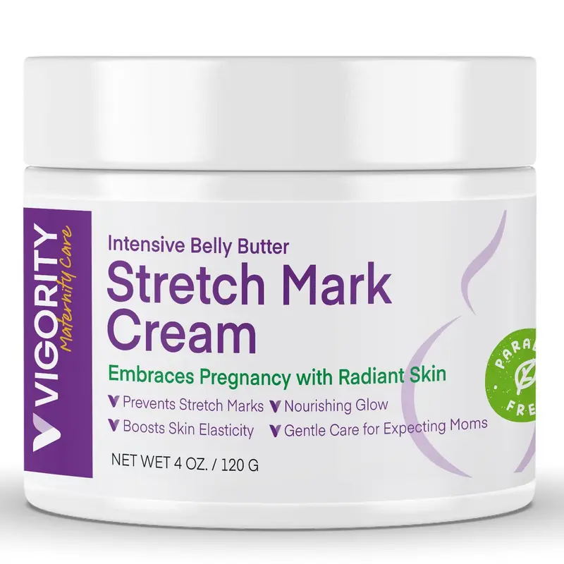 Vigority Crème Vergetures Grossesse – Soin ventre grossesse pour prévenir et atténuer les vergetures – 4 oz