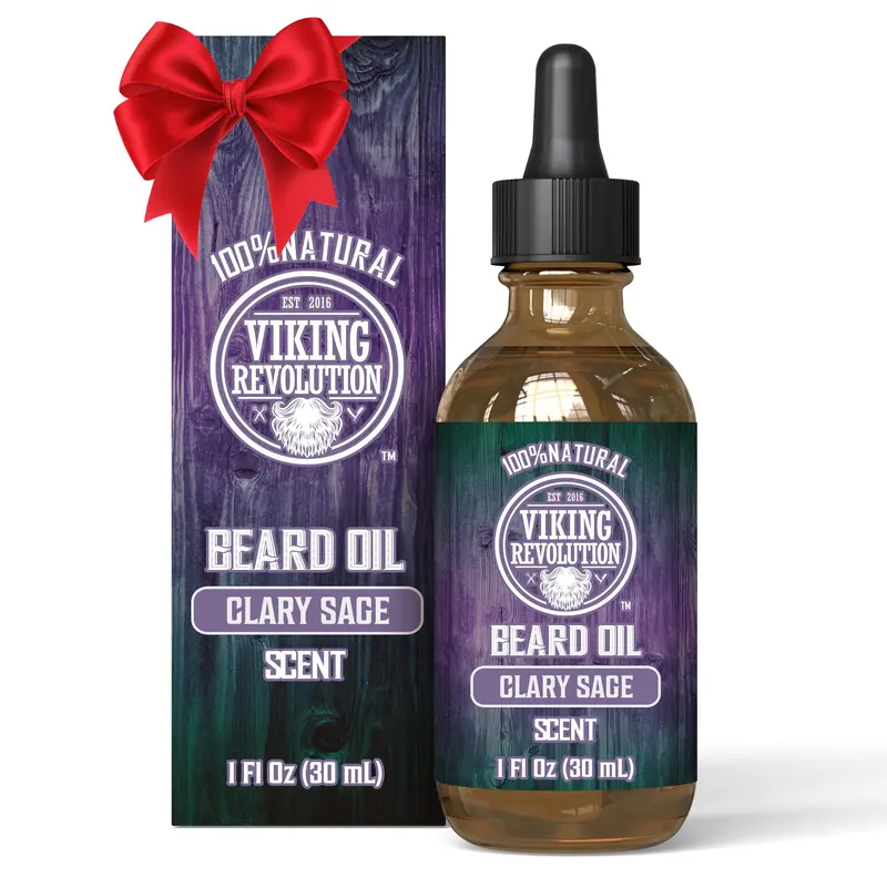 Viking Revolution – Huile Barbe avec Sauge Sclaree pour Hommes | Douceur et Hydratation