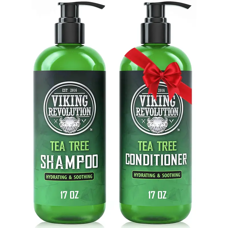 Viking Revolution Shampoing et Après-Shampoing à l'arbre à thé – Hydratation du cuir chevelu, 500 ml