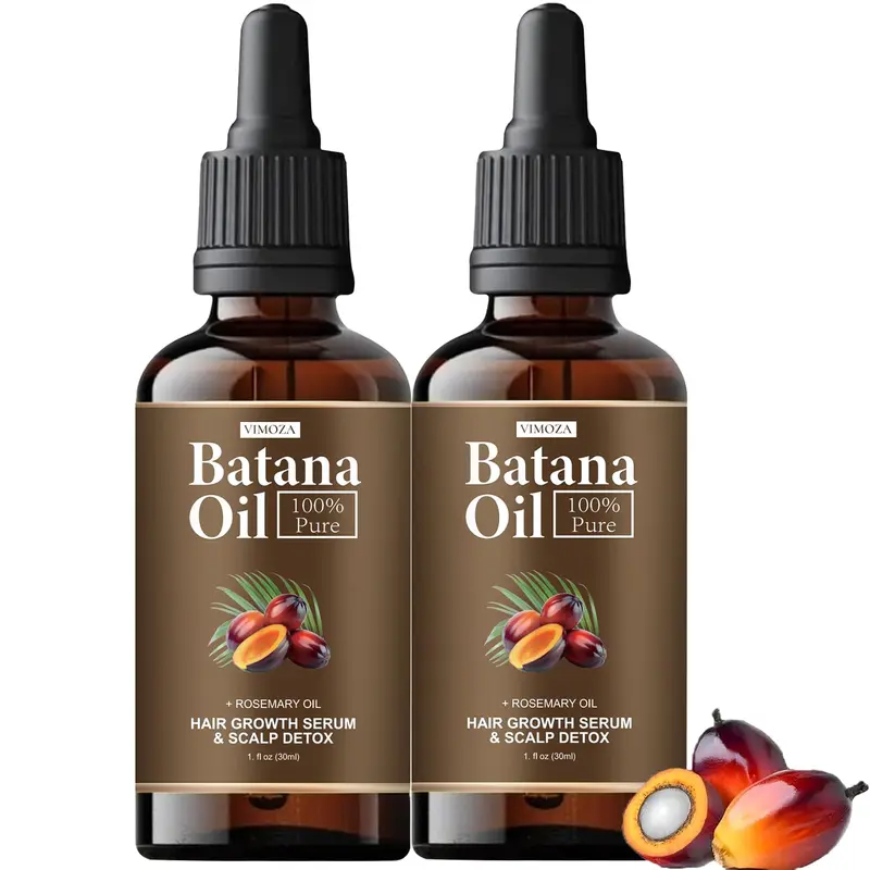 VIMOZA Huile de Batana pour cheveux – Romarin, hydratation et nutrition (100% biologique, 2 pièces)