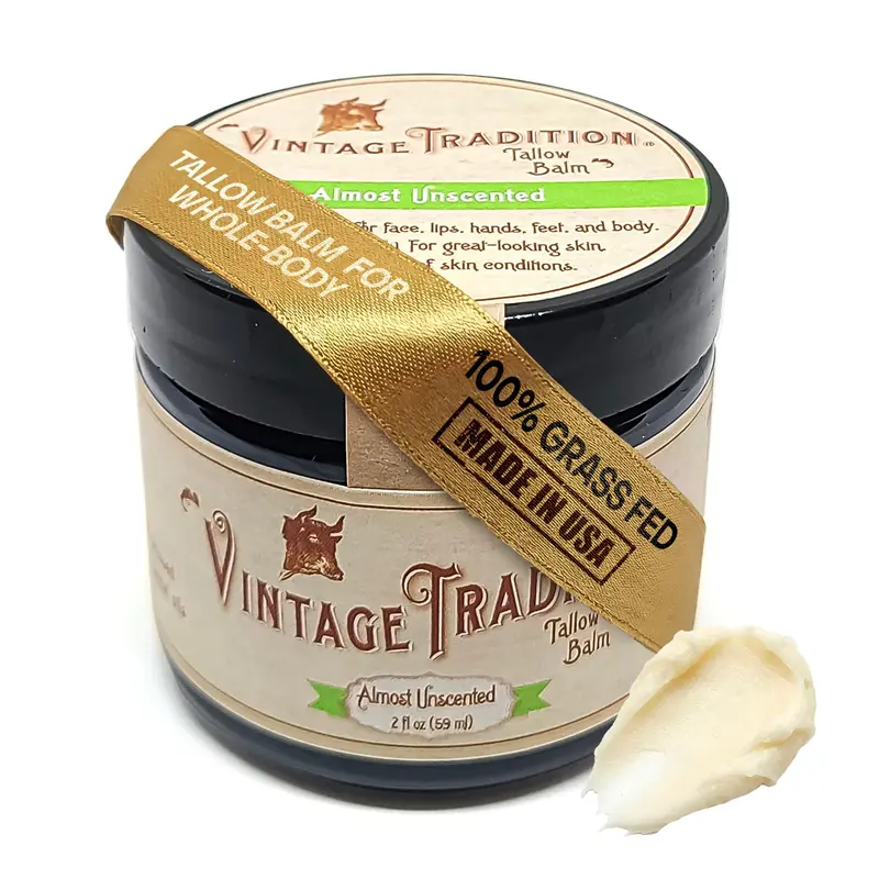 Vintage Tradition Baume Tout Usage au Suint de Boeuf – Hydratation Douce, Senteur Légère, 2 onces liquides